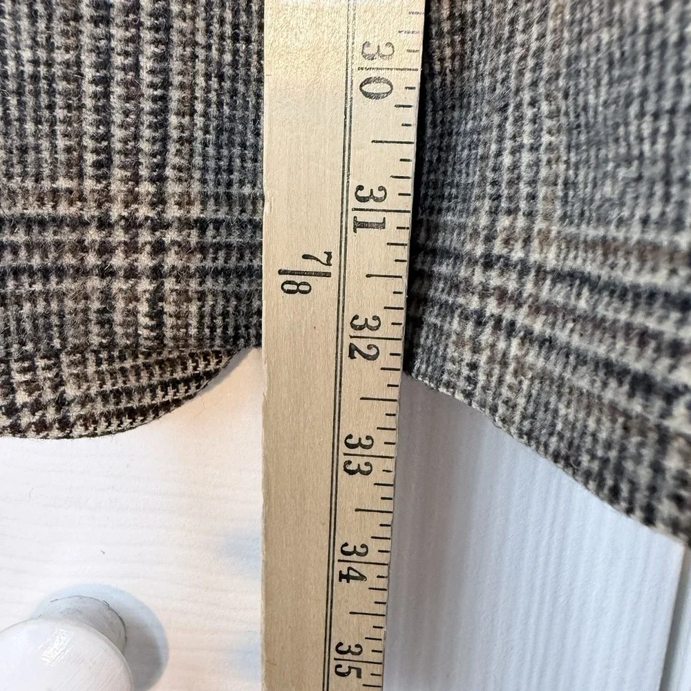 Jos A Bank Camel Hair Soft Tweed Blazer Men's 46L Gordon‎ Check Plaid Two Button
